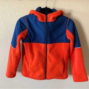 LandsEnd Fleece boys hooded jacket size medium 10-12 fall/winter